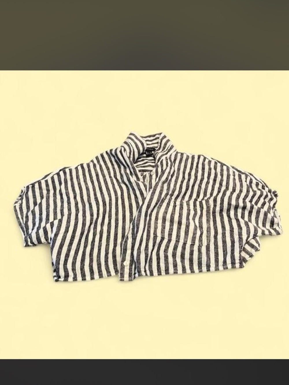 Forever 21 Black and White Striped Womans Button-Down Shirt